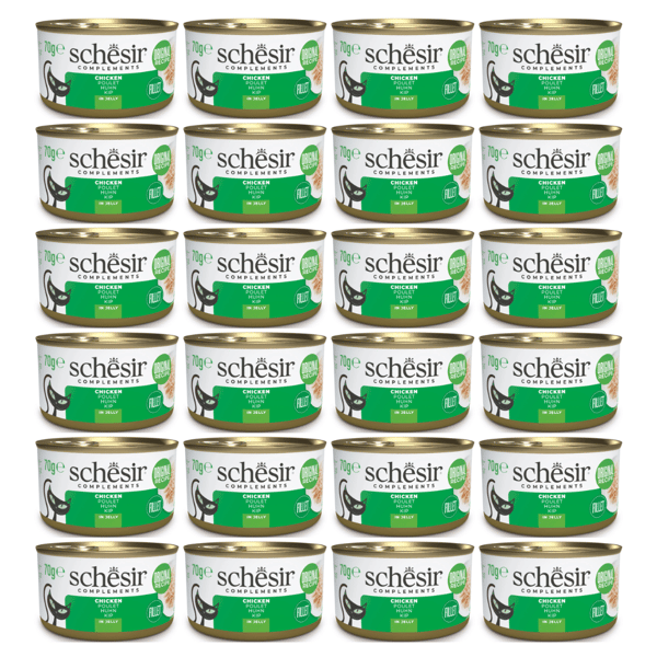 Schesir vådfoder til voksne katte 24 x 70 g med kylling