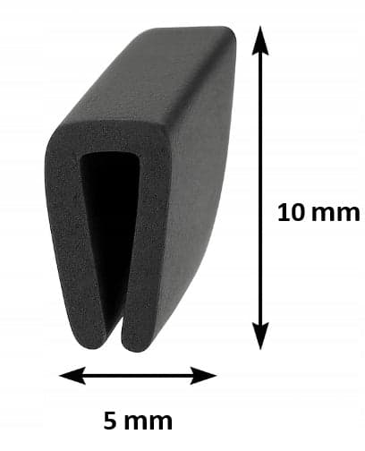 Kantpackning typ U för kant 1,5-2 mm universell PVC;5x10 mm meter