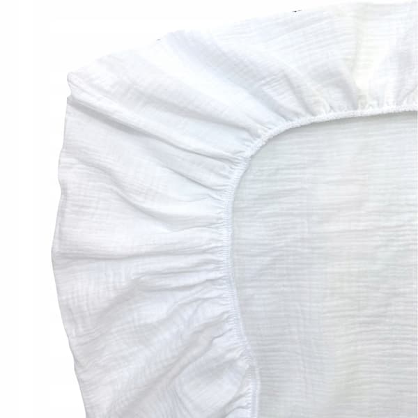 Stræklagen i bomuldsmuslin 60x120 cm til babyseng