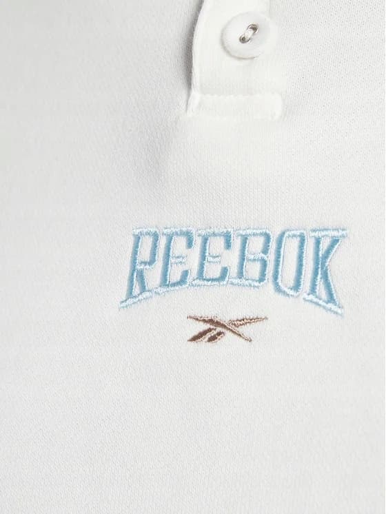 Reebok damtröja vit med knappar bomull M