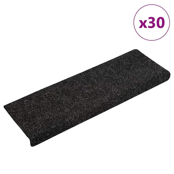 vidaXL selvklæbende trappemåtter 30 stk. sorte 65x21x4 cm
