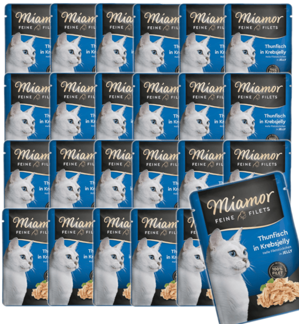 Våtfoder för katter MIAMOR Tonfiskfiléer i krabbgelé 24x100g