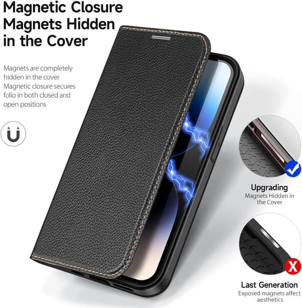 SORT LUKKET ETUI TIL IPHONE 14 PRO 6.1'