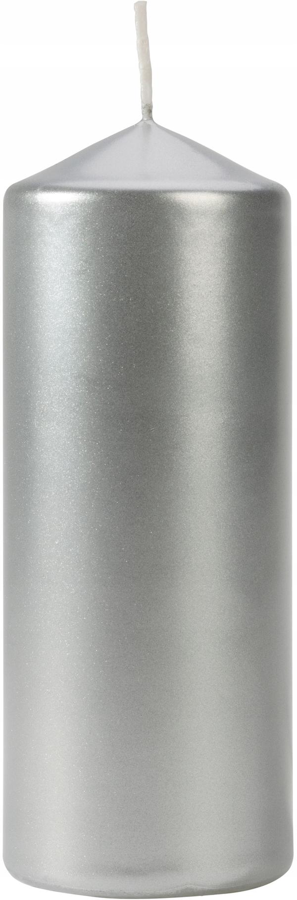 BISPOL Silver cylinderljus nattvård bröllop 6x15cm