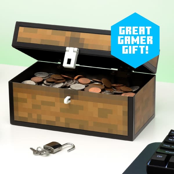 Sparegris Skattekiste med nøgle - Minecraft