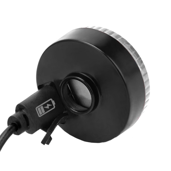 Cykellampa LED rund vit främre USB gummirem stänkskyddad