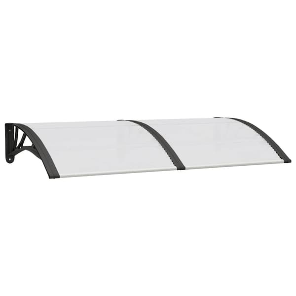 vidaXL dørmarkise sort og transparent 150x75 cm polycarbonat