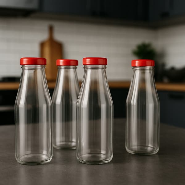 100x Juiceflaskor JUICE 200 ml GLASFLASKOR för juice med skruvkork 0,2 l