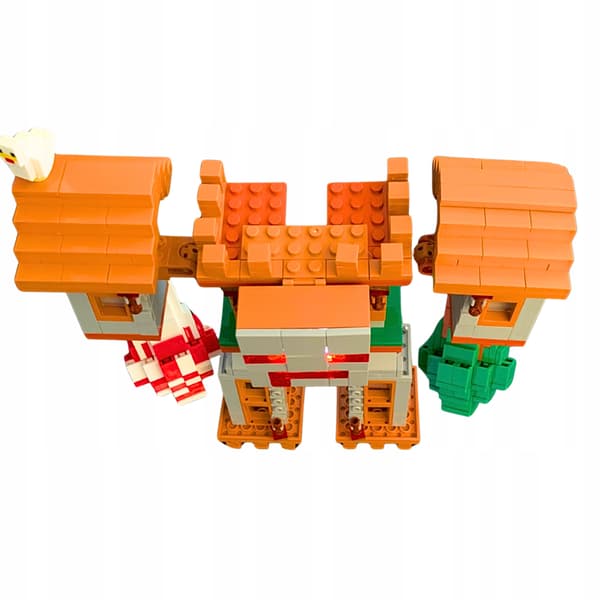 Minecraft Robot Fästning 2-i-1 Stuga LED Gaming Byggklossset