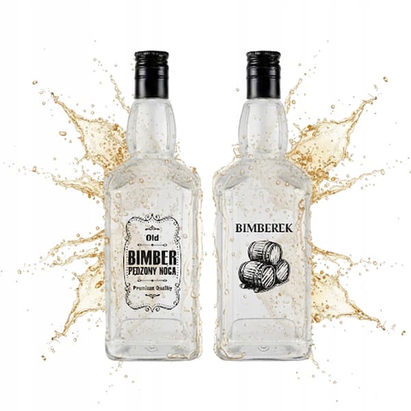 DANIELS 500ml flaska med tryck på BIMBER-glasflaskor som present