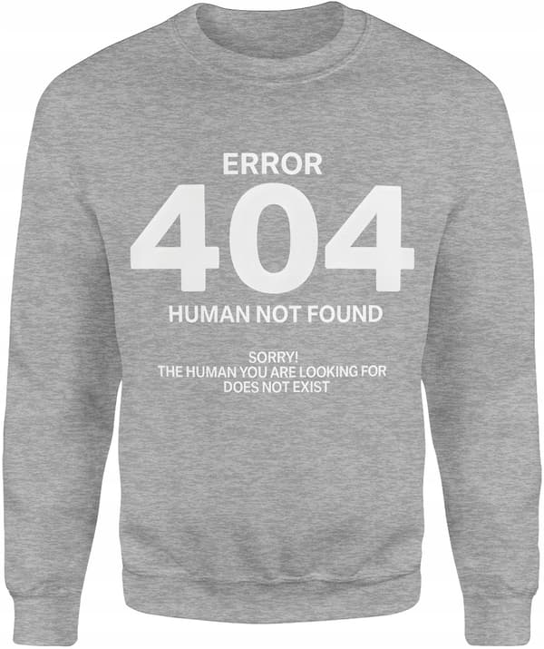 SJOV HERRESWEATSHIRT MED INDTRÆKET EN GAVE TIL EN PROGRAMMER FEJL 404 S