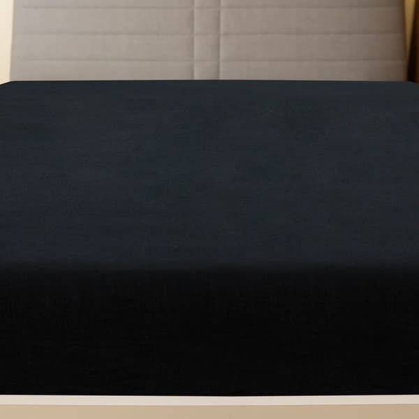 vidaXL Stræklagner, 2-pak, sort, 90x200 cm, bomuldsjersey