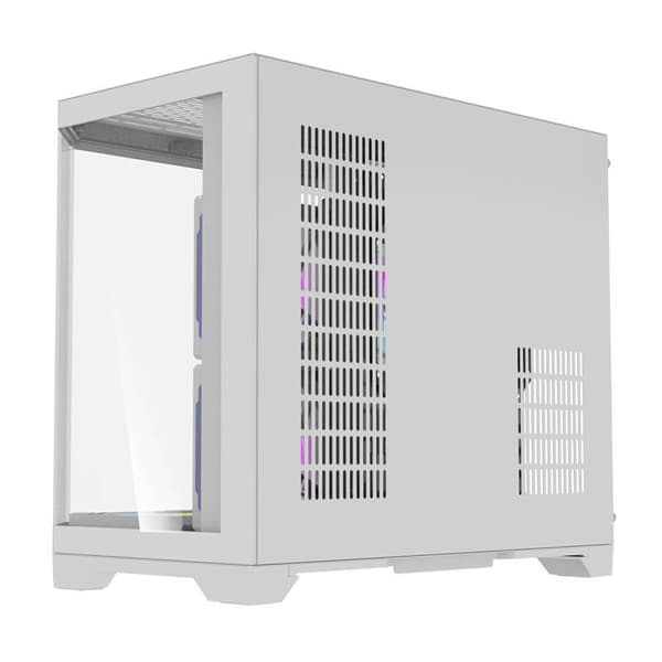 Darflash FT418 datorchassi + 6 aRGB-fläktar (vit)