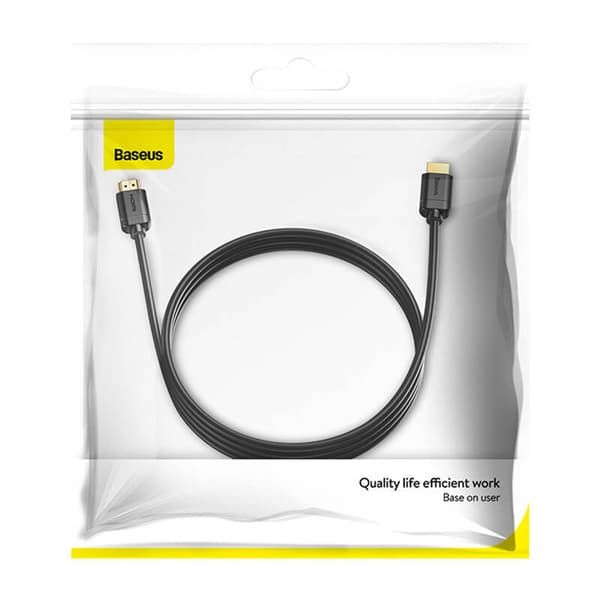Baseus HDMI 2.0 Kabel, 4K 60Hz, 3D, HDR, 18Gbps, 3m (Sort)