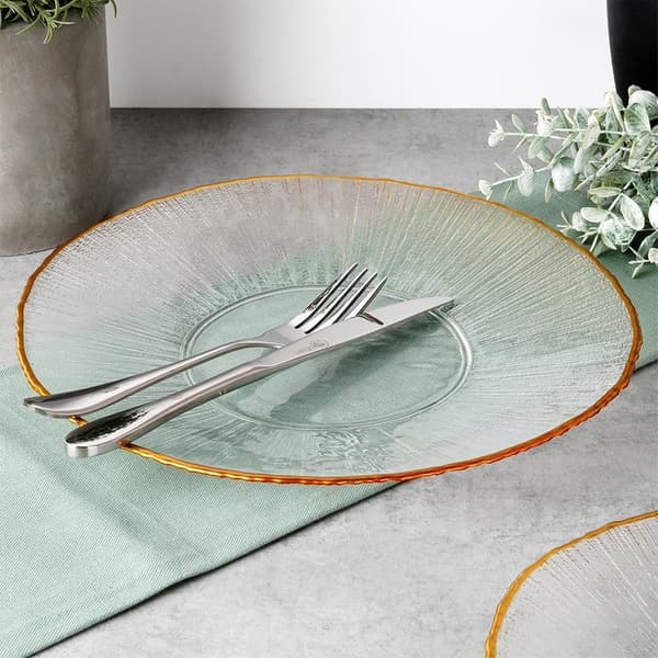 Grund glastallrik guld 28 cm