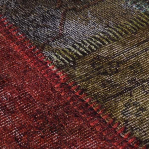 vidaXL vaskbart patchwork-tæppe 120 cm flerfarvet