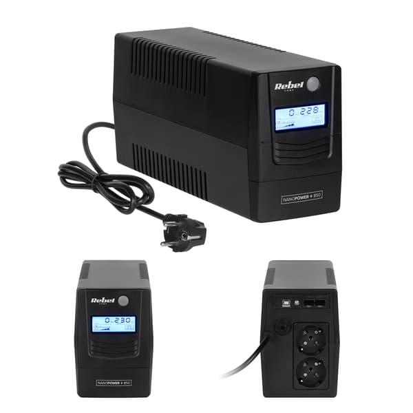 UPS Rebel Plus 850VA/480W LCD USB RJ45 computer nødstrømsforsyning