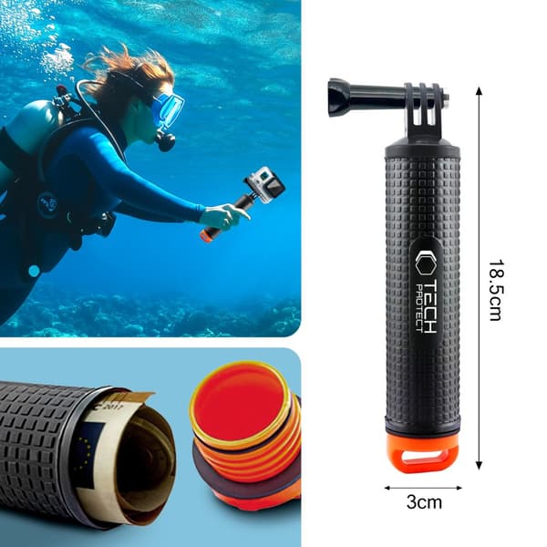 TECH-PROTECT GA100 KELLUVA KÄDENSUOJA GOPRO / DJI MUSTA