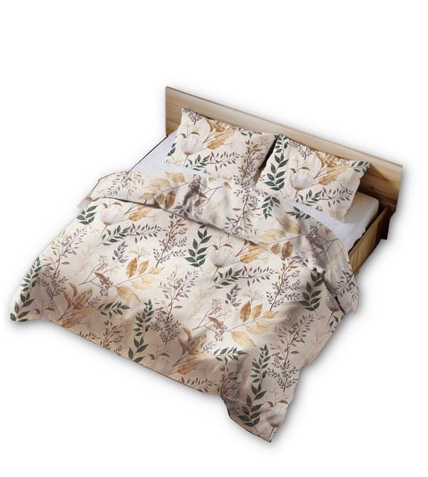 Bäddset 220x200 ljusbeige växtoas