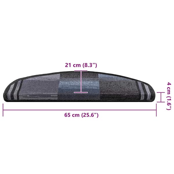 vidaXL selvklæbende trappetrin, 5 stk., 65x21x4cm sort og grå