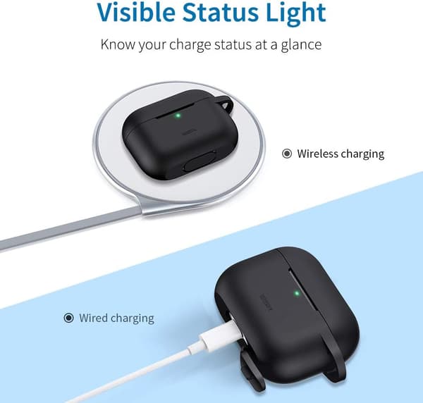 AIRPODS PRO 2/3 2019 ETUI SORT SILIKONE HOLDBART + KARABIN