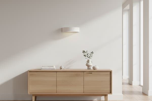Trävägglampa LEJA Halvplafond Vit Matt