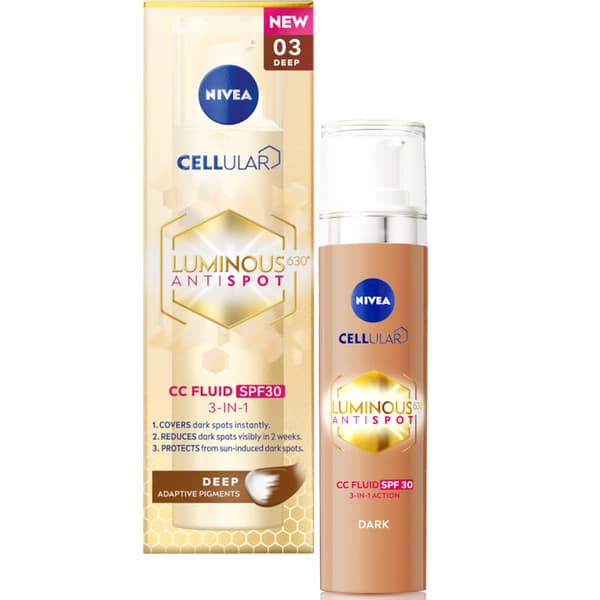 NIVEA LUMINOUS630 P/VÄRIVIRHEILLE KREM CC SPF 30, sävy 03/deep 40 ml