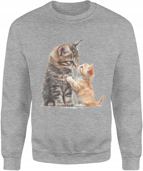 HERRESWEATSHIRT MED KAT, KAT MED DYRETRYK, BOMULD M