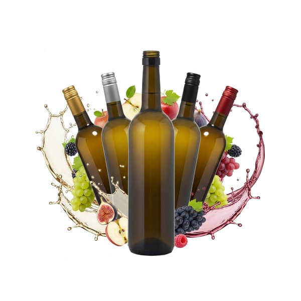 5x flaskor vinolja 750ml med lock för vinalkoholtinkturer 0,75l