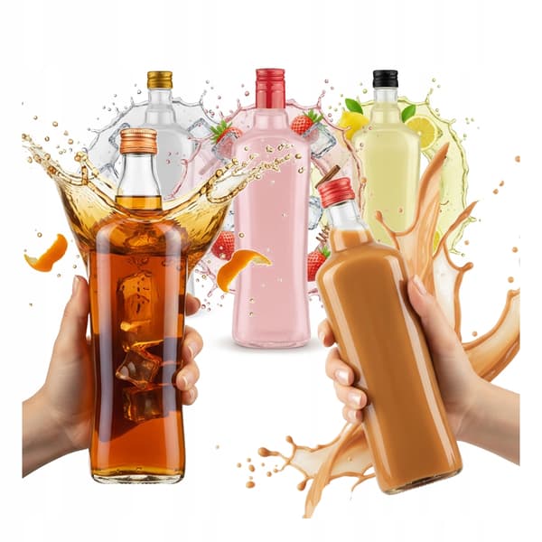 10x Glasflaskor för Likörer DIVA 500ml Presentflaska Juice Vin 0,5l