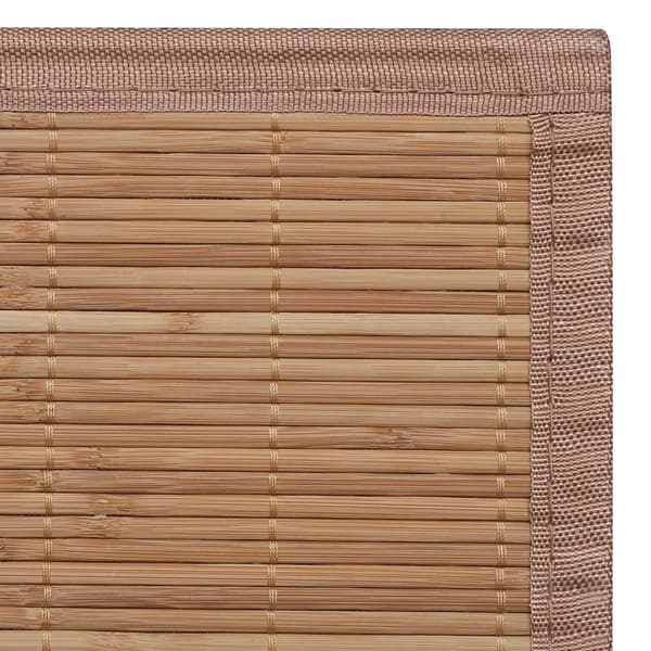 vidaXL bambus tæppe, 80 x 300 cm, rektangulær, brun