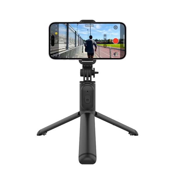 Crong SelfieGo Lite - Kompakt Bluetooth Selfie Stick-stativ (Sort)