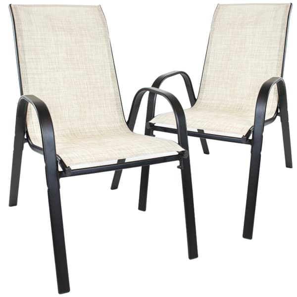 Beige metallinen puutarhatuoli, 2 kpl