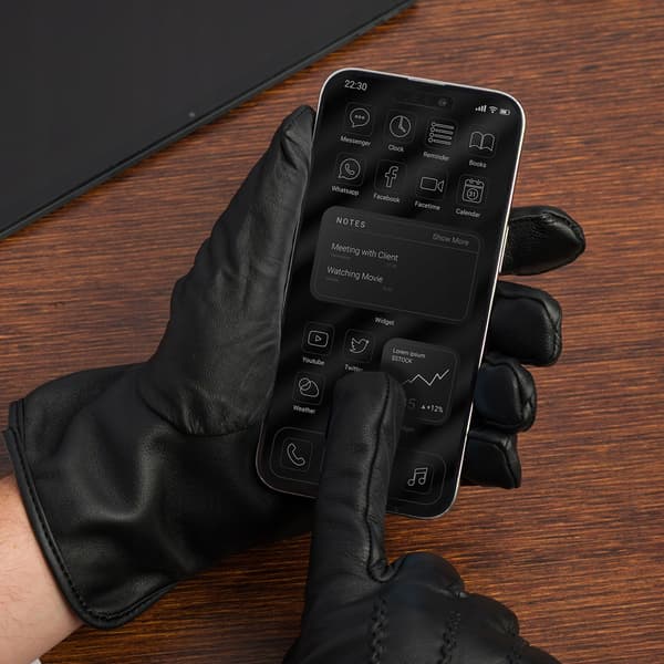Klassiske herrelæderhandsker TOUCHSCREEN varme BELTIMORE XS
