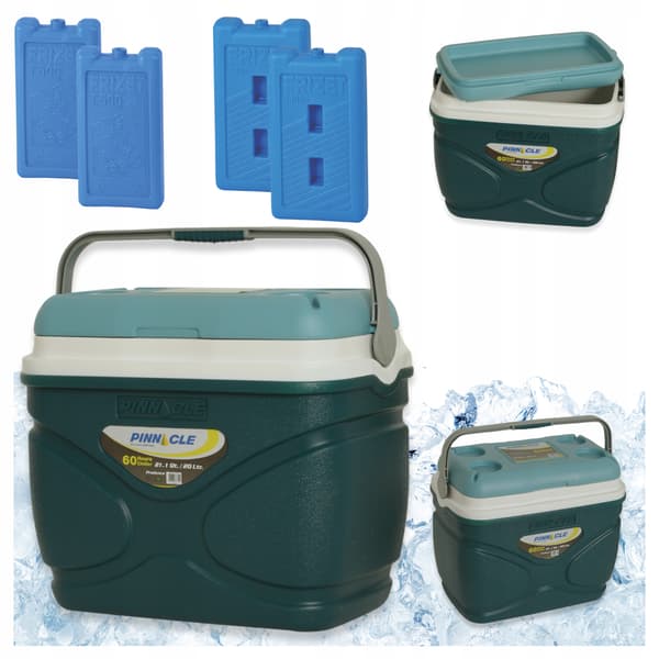 Stor Pinnacle 20L blå køletaske + 4 indsatser 2x 500ml 2x 1000ml