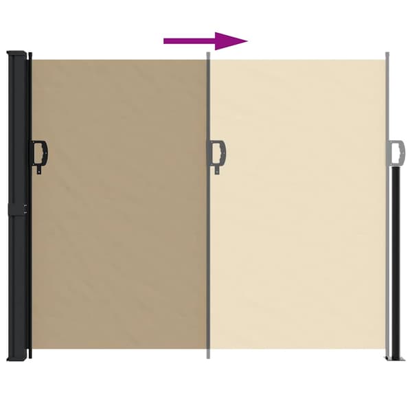 vidaXL Utdragbar sidomarkis beige 170x300 cm
