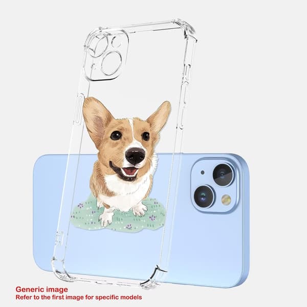 SILIKONE ETUI TIL SAMSUNG GALAXY A04 TRANSPARENT ETUI MED CORGI HUND