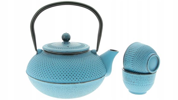 Støbejernskedel 1,5L tekande 2 kopper teinfuser + si