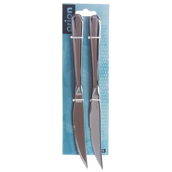 Knive til bøffer og burgere i stål 2 stk.