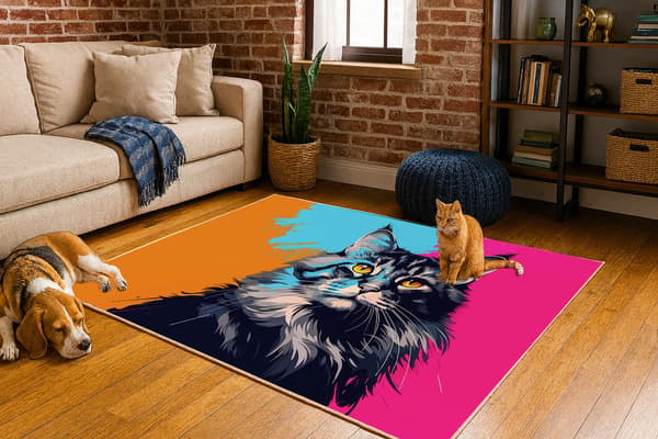 3D Strado MAIN COON tæppe 100x150 cm moderne til et gamerværelse