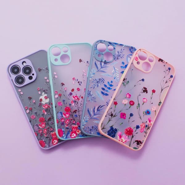 Design Case iPhone 12 Pro Max Etui med Blomster Lilla
