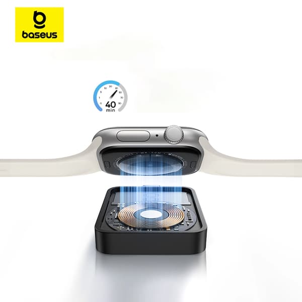 Baseus MagPro 2.5W Magnetisk Induktiv Oplader til Apple Watch - Sort