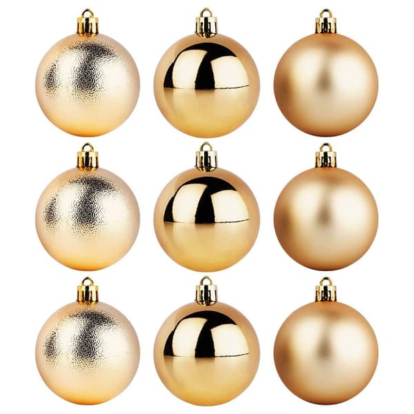 Julekugler uknuselige guld 6 cm 9 stk