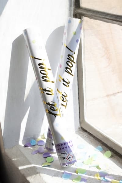 Bryllups farverig konfetti skydespil 60cm