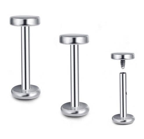 Labret platt ring silver - LGW-004 1.2/8/3
