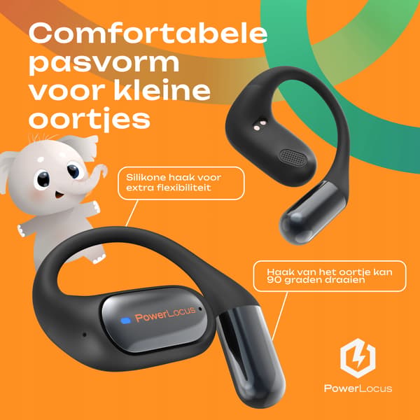 PowerLocus Open Ear Bluetooth trådløse hovedtelefoner til børn Mkids1
