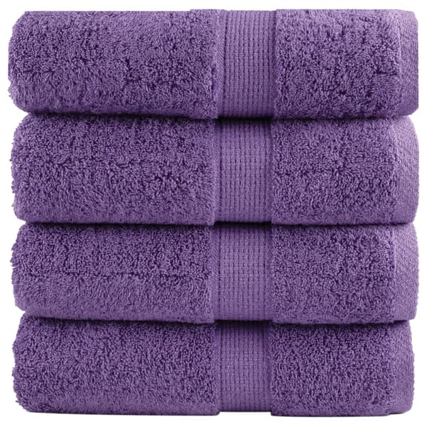 vidaXL Premiumhanddukar SOLUND, 4 st, lila, 30x30 cm