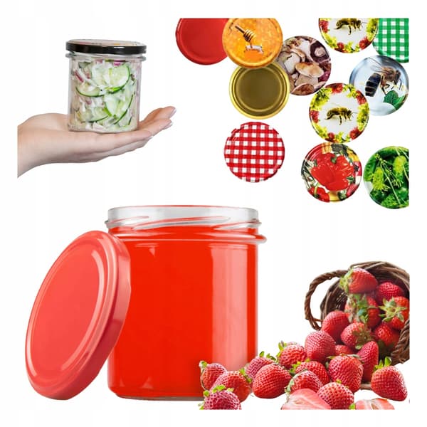 50x GLASGLAS 350 ml TIL MARMELADE, KØD, PATÉ, KONSERVERING, LYS
