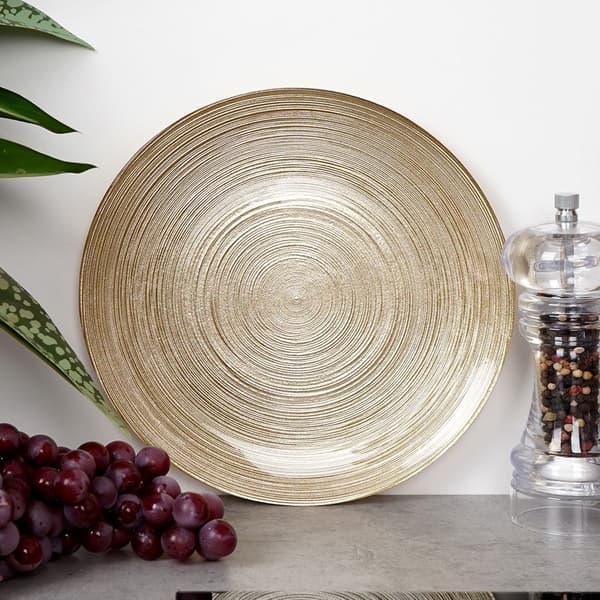 Desserttallerken glas gylden 21 cm