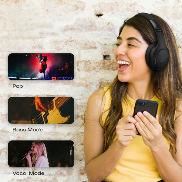 PowerLocus P19 Bluetooth-hovedtelefoner med 4 EQ-tilstande, 60 timer, foldbare med etui